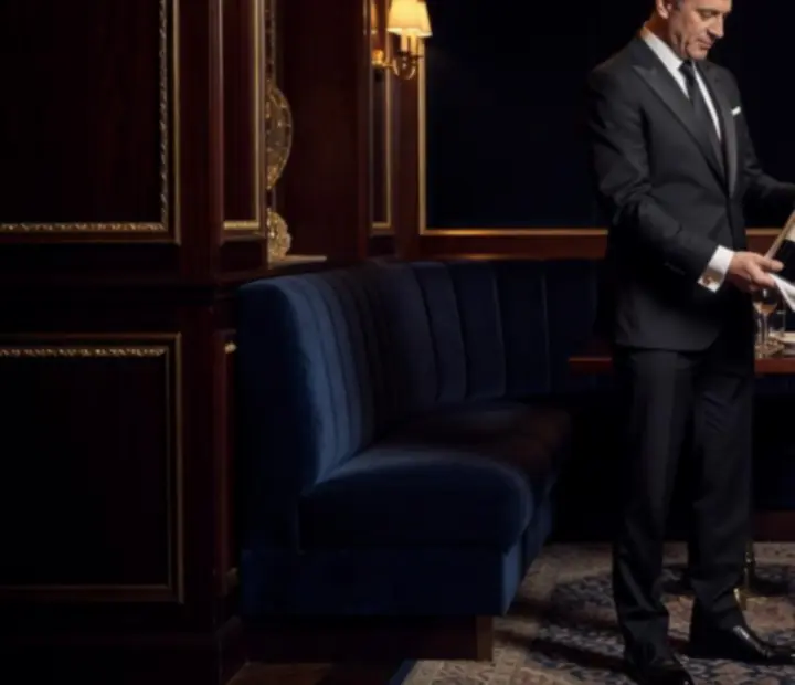 Someliér nalévající víno hostům ve VIP salonku